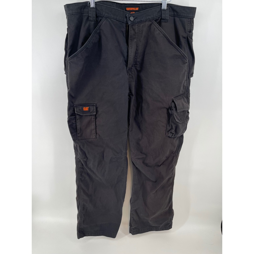 Caterpillar Cargo Pants Mens 42/34 Black Excellent Flame Resistant FR Workwear